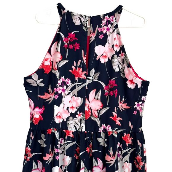 Eliza J Floral on Navy & Pink High Low Maxi Dress Women's Size XXL - Picture 6 of 15